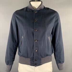 GOLDEN BEAR Size M Navy Cotton Bomber Jacket